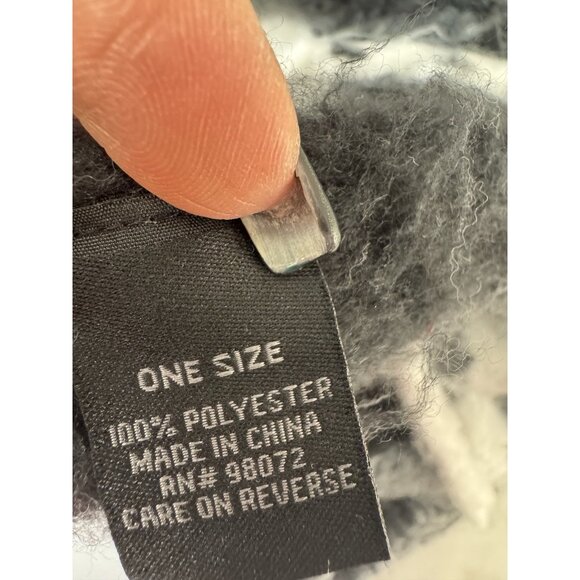 Betsey Johnson Plaid Blanket Wrap Scarf Designer Fuzzy Cozy Grunge Gothic City - Picture 4 of 6